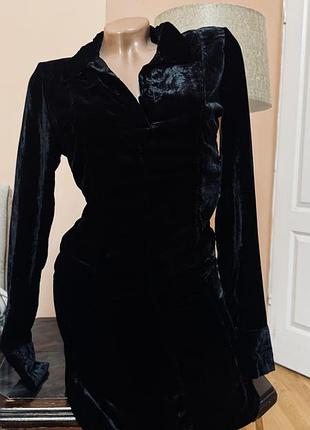 Чорна оксамитова сукня zara, xs 🖤