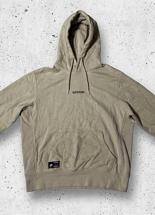 Оригінальне чоловіче худі superdry code sportswear, розмір xl — пісочне