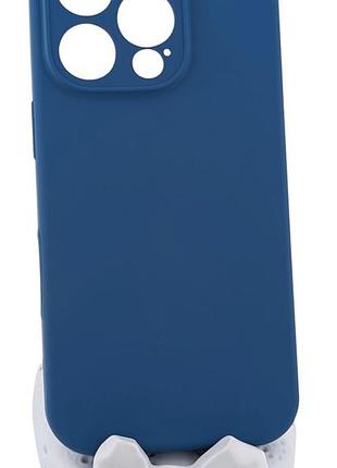 Чехол silicone case box для apple iphone 16 pro бампер с микрофиброй синий (без лого)