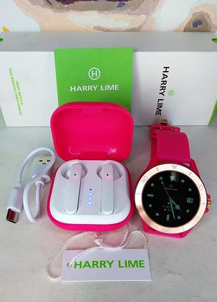 Умные часы harry lime с беспроводными наушниками true wireless в зарядном футляре