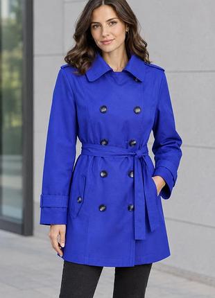 Тренч женский collection debenhams xl двубортный демисезонный плащ синий