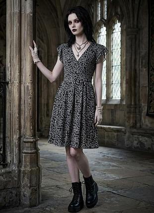 Готическое легкое платье с черепами jasmine london (m/l)