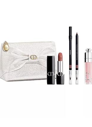 Набір косметики dior 2026 помада, блиск та олівець для губ