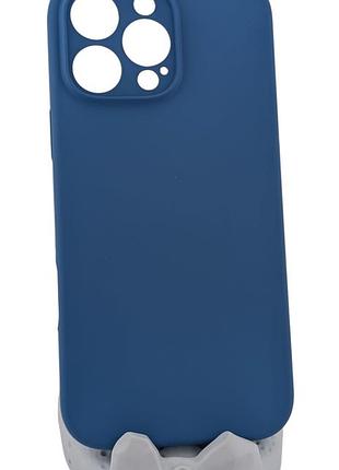 Чехол silicone case box для apple iphone 16 pro max бампер soft touch с микрофиброй синий (без лого)