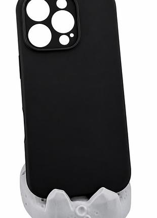 Чехол silicone case box для apple iphone 16 pro бампер с микрофиброй черный (без лого)