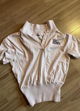 Укорочена футболка поло zara nasa на резинці