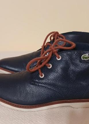 Черевики lacoste, чоловічі, шкіряні, сині,розмір 37,5/5.