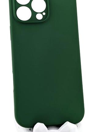 Чехол silicone case box для apple iphone 16 pro max бампер soft touch с микрофиброй зеленый (без лого)
