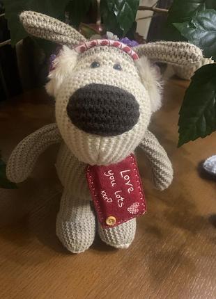 Оригінальна м'яка іграшка песик boofle (буффі) 30 см з біркою «love you lots»🩶❤️