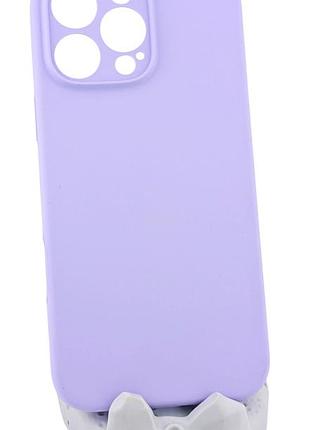 Чехол silicone case box для apple iphone 16 pro max бампер soft touch с микрофиброй сиреневый (без лого)