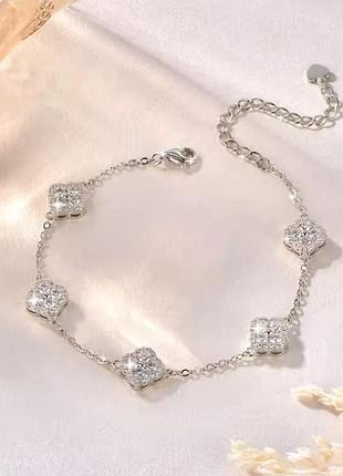 Женский браслет, серебро в стиле van cleef