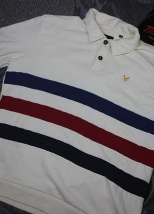 Оригинальная кофта поло lyle &amp; scott / свитшот с воротником в полоску винтаж!
