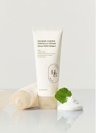 Крем для лица heveblue salmon caring centella cream с экстрактом икры лосося и центеллой, 100 мл