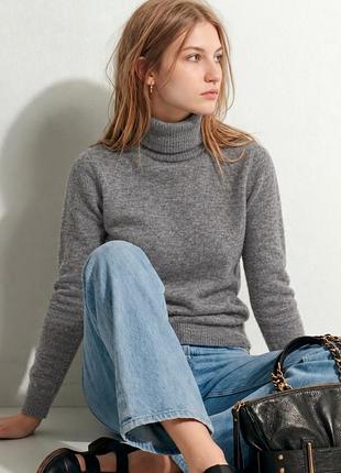 Шерстяной свитер водолазка united colors of benetton, с, м
