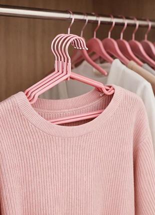 Вішалка антиковзна металева з пластикова покриттям econom 43,5×22 см 10 шт/уп pink