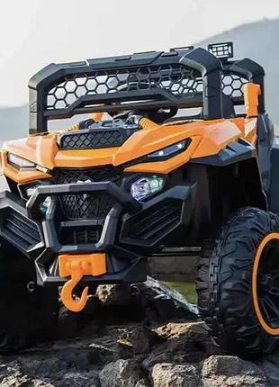 Акамуляторний електромобіль дитячий volso vs8888o2 подвійний мотор 2×25w, акумулятор 12v 7ah з дистанційним керування та mp3