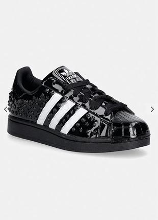 Кросівки жіночі adidas superstar лаковані чорні, розмір 38, устілка 23,8 см