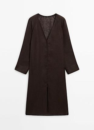 Лляна сукня кардиган, накидка віж massimo dutti