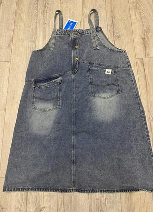Жіночий джинсовий комбінезон батал, 56-58-60 рр.