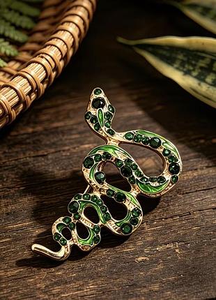 Вінтажна готична брошка унісекс змія 🐍