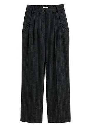 🔥🔥 la redoute collections широкі штани  в тонку смужку, зі складками спереду