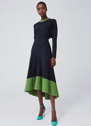 Стильное трикотажное платье-миди cos в стиле colorblock, с
