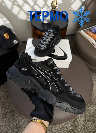 Мужские термо кроссовки asics gel-pickax#x triple black