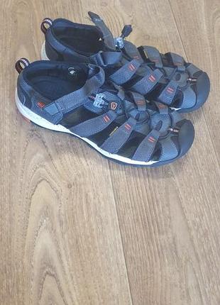 Чоловічі трекінгові сандалі keen newport h2 (сіро-чорні з помаранчевим)