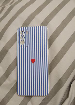 Чохол motorola g52 в смужку з серцем