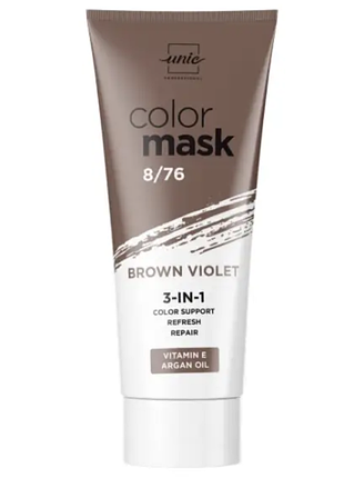 Тонуюча маска для волосся unic color mask 8/76 коричнево-фіолетовий 250 мл
