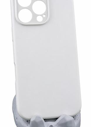 Чехол silicone case box для apple iphone 16 pro max бампер soft touch с микрофиброй белый (без лого)