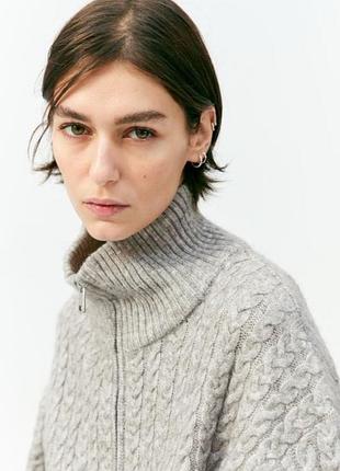 Джемпер свитер на молнии от h&m оверсайз 4