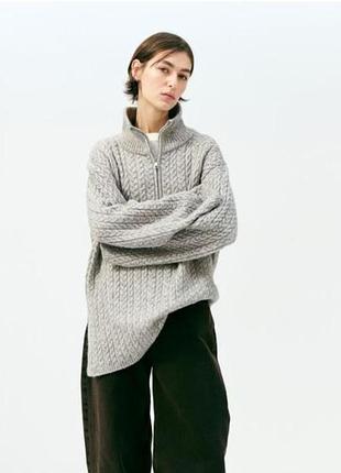 Джемпер свитер на молнии от h&m оверсайз