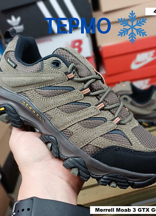 Женские термо кроссовки merrell moab 3 bsdx gore-tex хаки с оранжевым