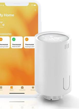 Термостат meross wifi для опалення, сумісний з homekit, розумний термостат для радіатора meross mts150