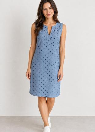 Плаття повсякденне льон-візкоза , сукня у горох marks and spencer