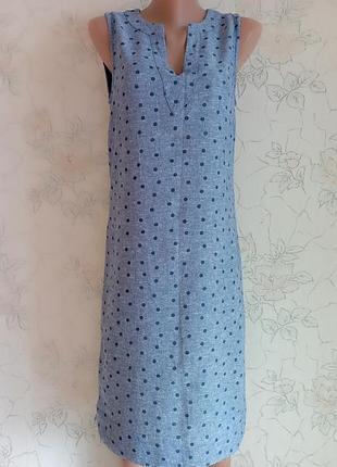 Платье повседневное лен-узкоза, платье в горох marks and spencer 4