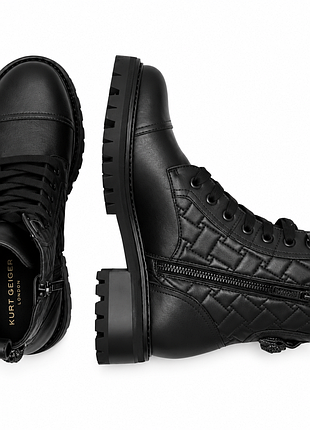 Kurt geiger london kensington combat, жіночі шкіряні черевики, 38