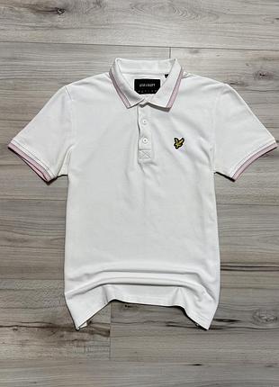 Премимальная белая поло футболка лайл скотт lyle &amp; scott tipped polo, s, оригинал