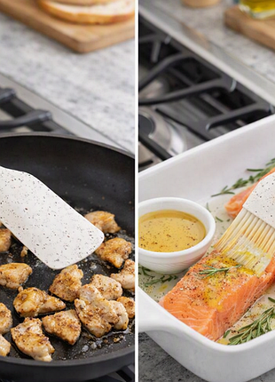 Кухонний набір силіконовий sturdy forever chef 2 предметів пензлик та лопатка 28 см white
