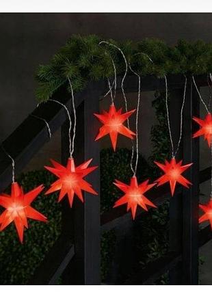 Светодиодная гирлянда livarno home «3d-звезды» (10 led, красный свет)