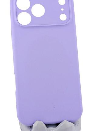 Чехол silicone case box для apple iphone 18 pro max бампер с микрофиброй сиреневый (без лого)