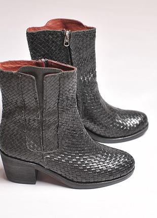 Женские кожаные плетеные ботинки сапожки allan k antwerp - 39 - 25.5 см как bottega vetneta