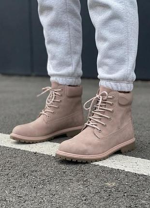 Черевики жіночі unionbay macon pink пудрові демісезонні з нубуку штучного 24.5 см нові
