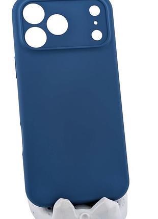 Чохол silicone case box для apple iphone 18 pro max бампер з мікрофіброю синій (без лого)
