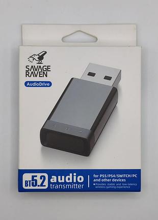 Bluetooth 5.2 аудіотрансмиттер savage raven audiodrive для ps5 ps4 switch pc