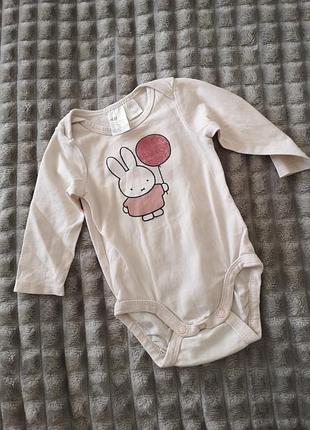 Бодик h&amp;m с длинным рукавом на один два месяца 56