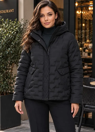 Куртка женская из плащевки с капюшоном эко пух батал  l, xl, 2xl, 3xl, 4xl rin4950-718е