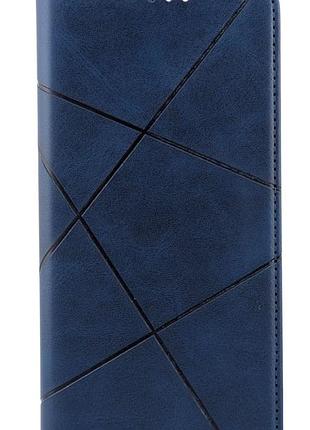 Чохол книжка business leather для poco c85 4g global (код моделі 25078pc3eg) з підставкою темно-синій