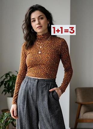 1+1=3 🎁 вкорочений гольф водолазка у анімалістичний принт від miss selfridge